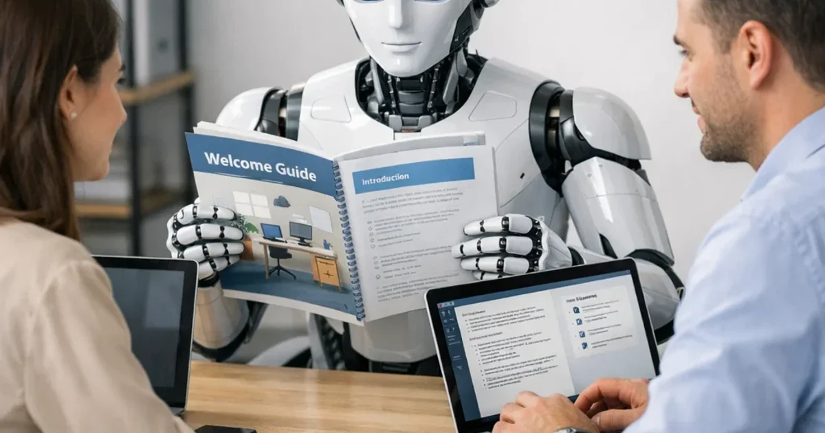 Transforme o onboarding com IA: crie manuais de boas-vindas envolventes