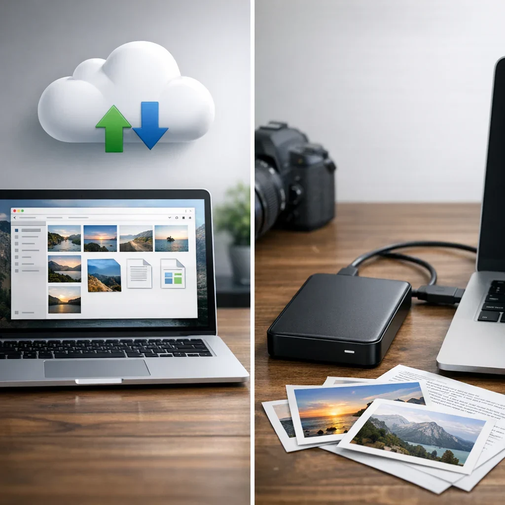 Nube vs disco externo: qué usar para tus fotos y documentos
