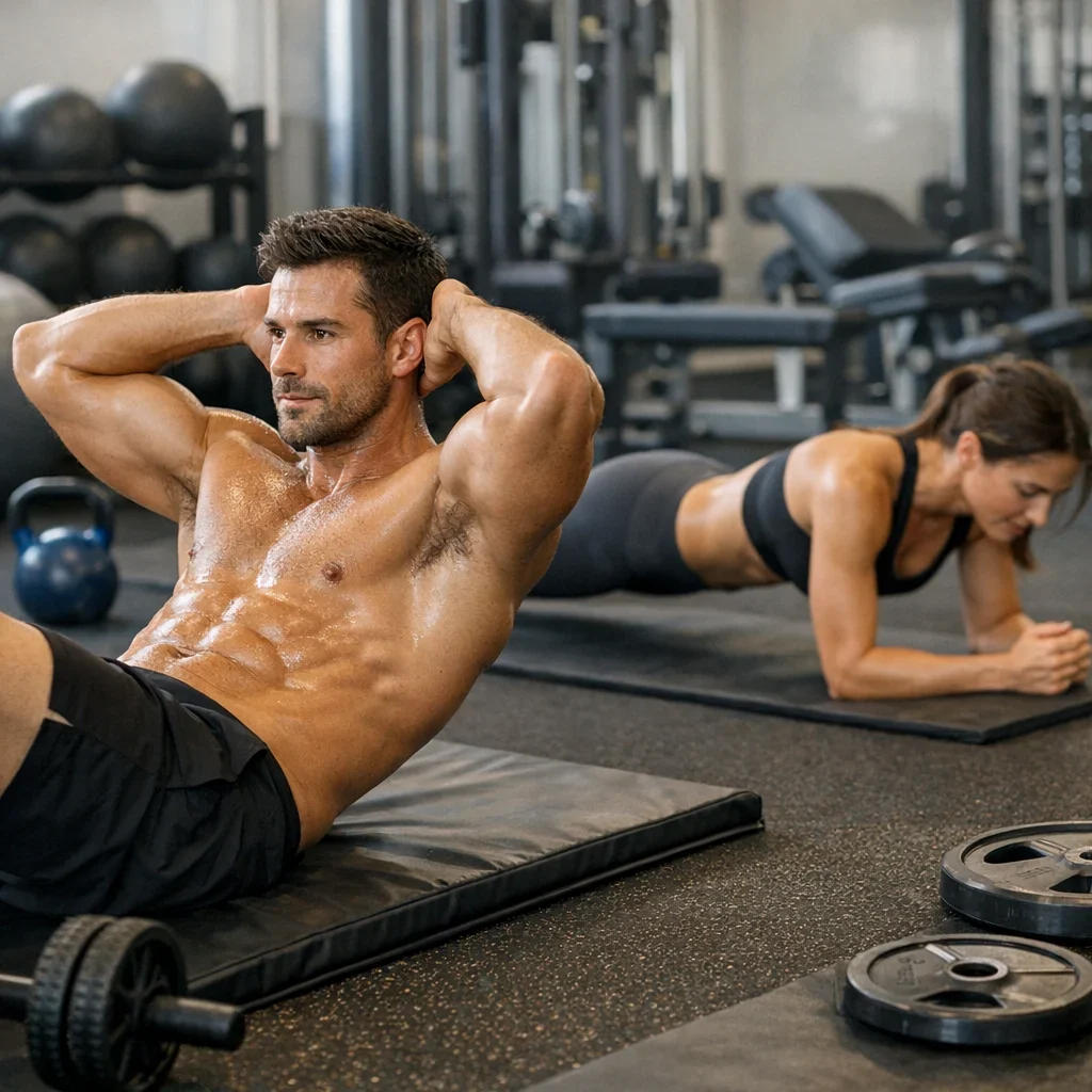 Abdominales: was wirklich für einen starken Core funktioniert (Illustrationsbild 1, Stil Berraquero.com, ohne Text)