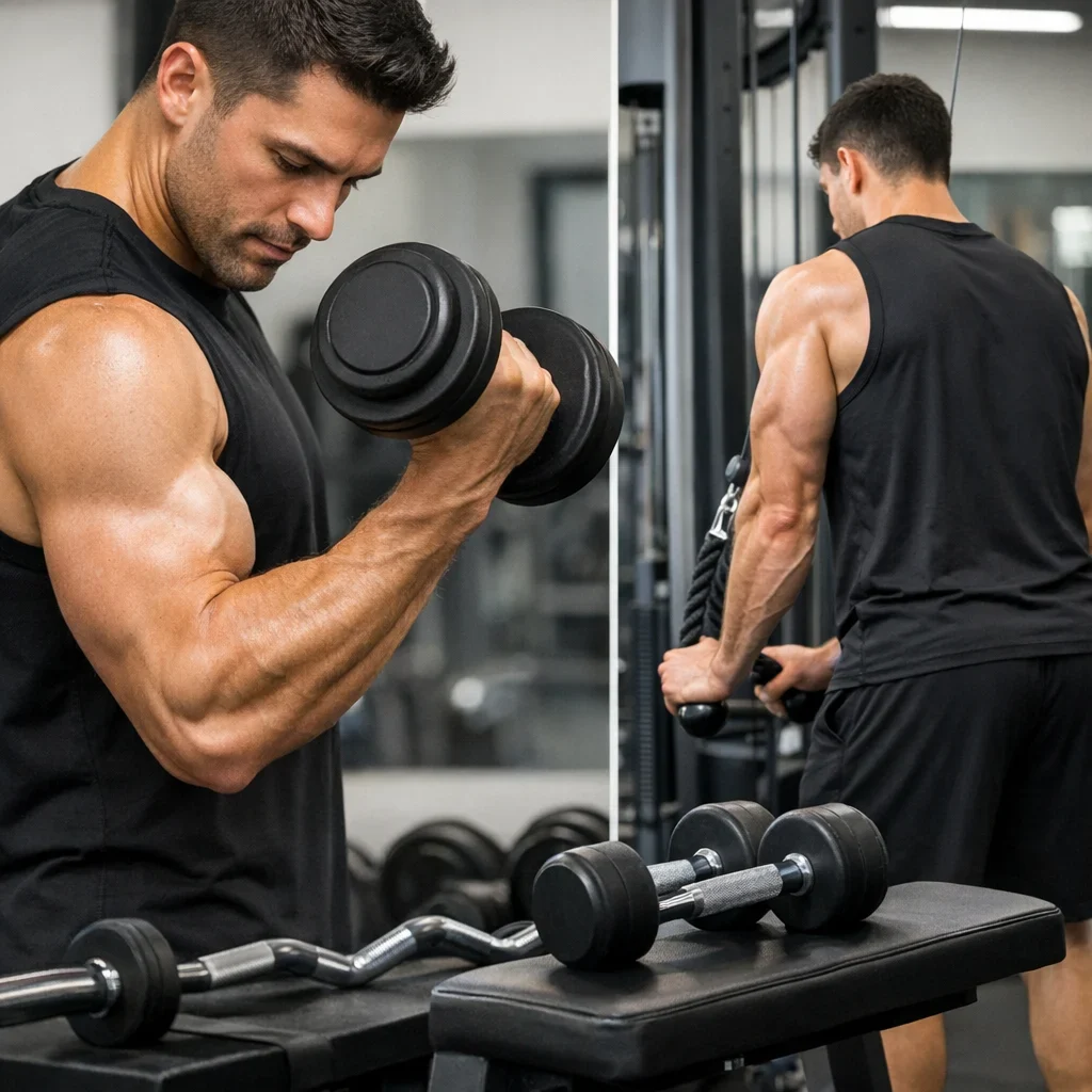 Arme: kurze Routine, um etwas zu zeigen