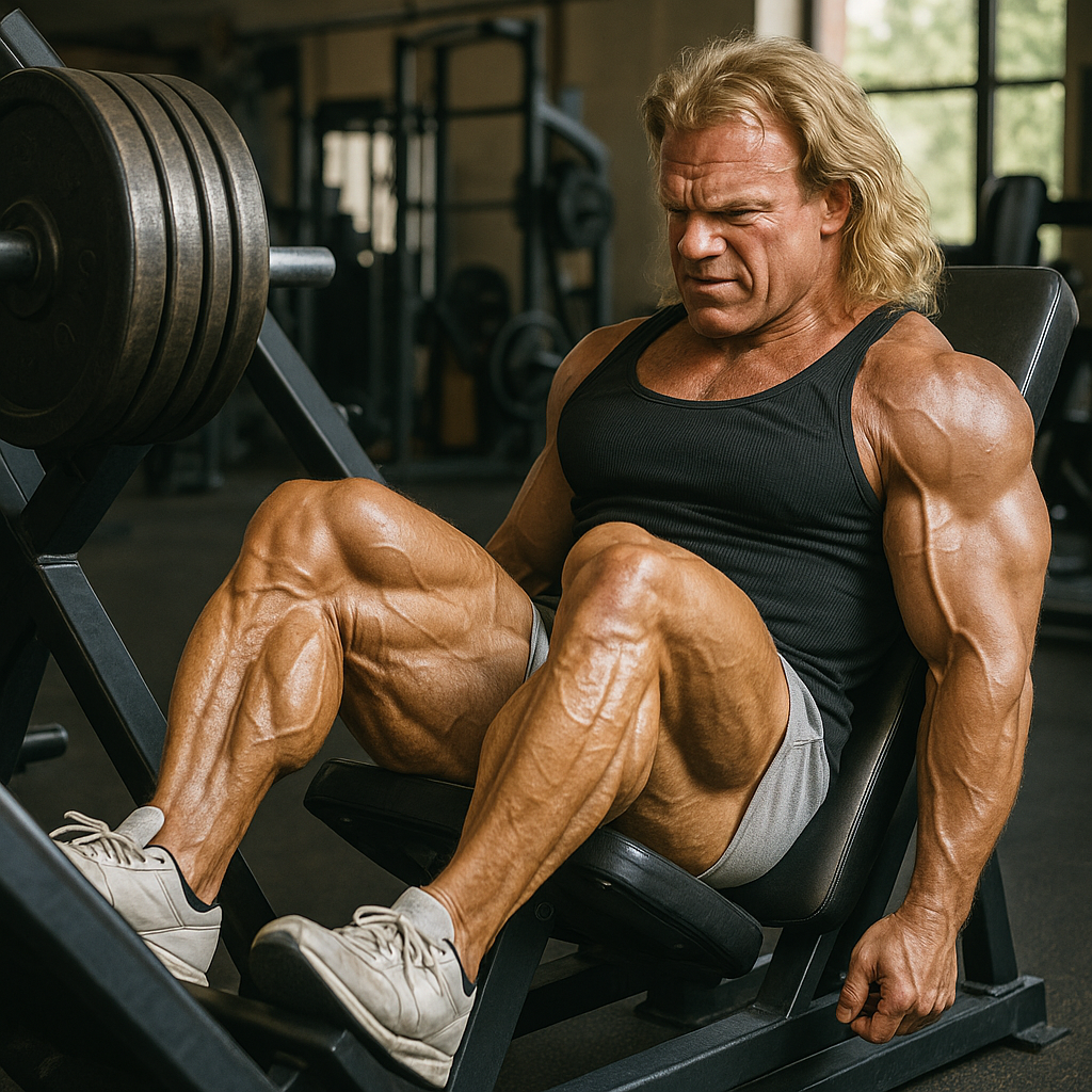 Beintraining im Stil von Tom Platz (Illustrationsbild 1, Stil Berraquero.com, ohne Text)