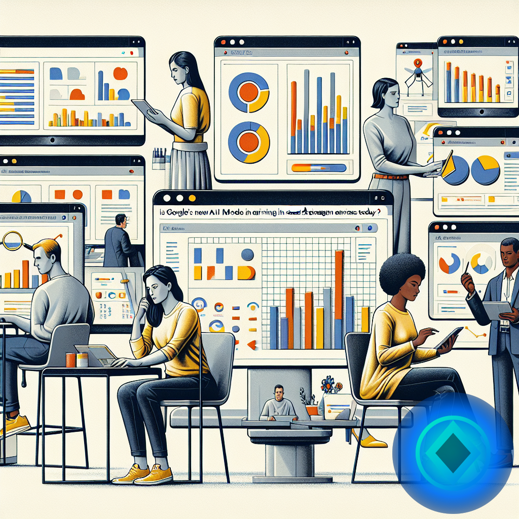 Der neue IA-Modus von Google kommt nach Spanien: die größte Veränderung in der Geschichte der Suchmaschine. (illustratives Bild 2, Stil Berraquero.com, ohne Text)