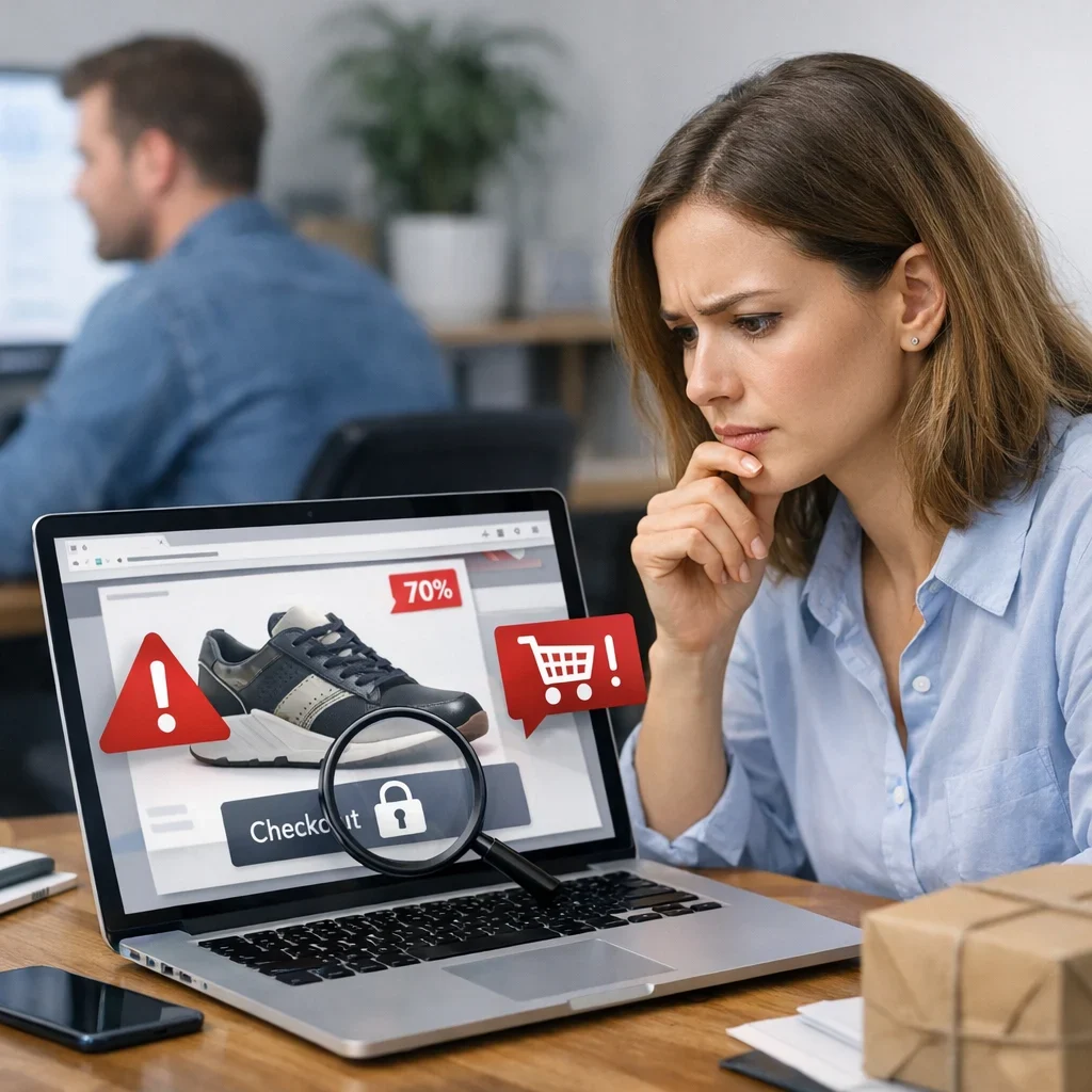 Online einkaufen: So erkennst du schnell gefälschte Shops (Illustrationsbild 1, Stil Berraquero.com, ohne Text)