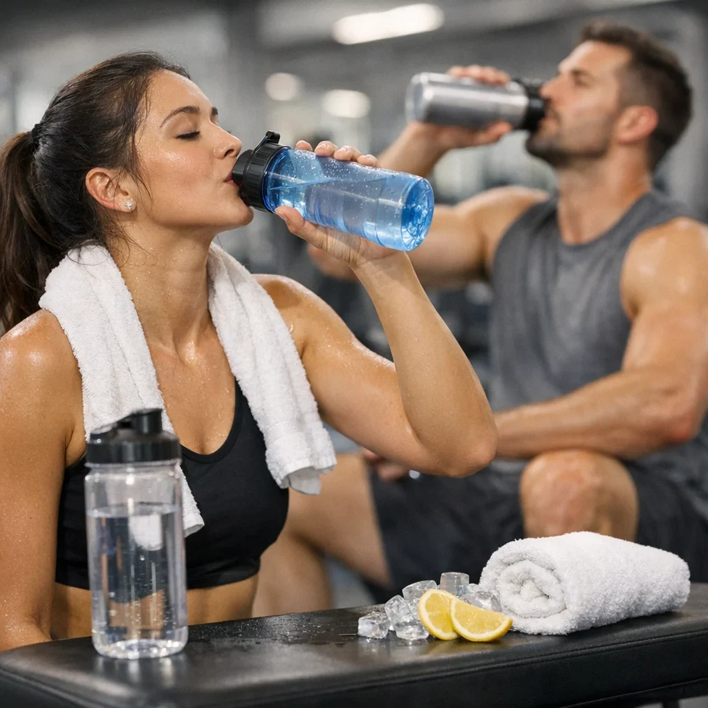 Optimale Flüssigkeitszufuhr im Fitnessstudio: So viel solltest du trinken (Bild zur Veranschaulichung 1, Stil Berraquero.com, ohne Text)