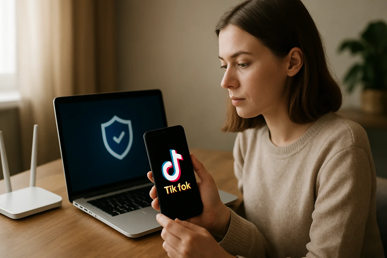 Praktischer Sicherheitsleitfaden für TikTok (Illustrationsbild 1, Stil Berraquero.com, ohne Text)