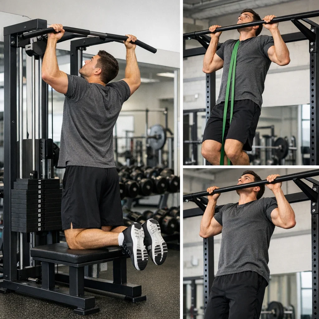 Pull-Ups: Fortschritt von 0 auf 5 (Illustrationsbild 2, Stil Berraquero.com, ohne Text)