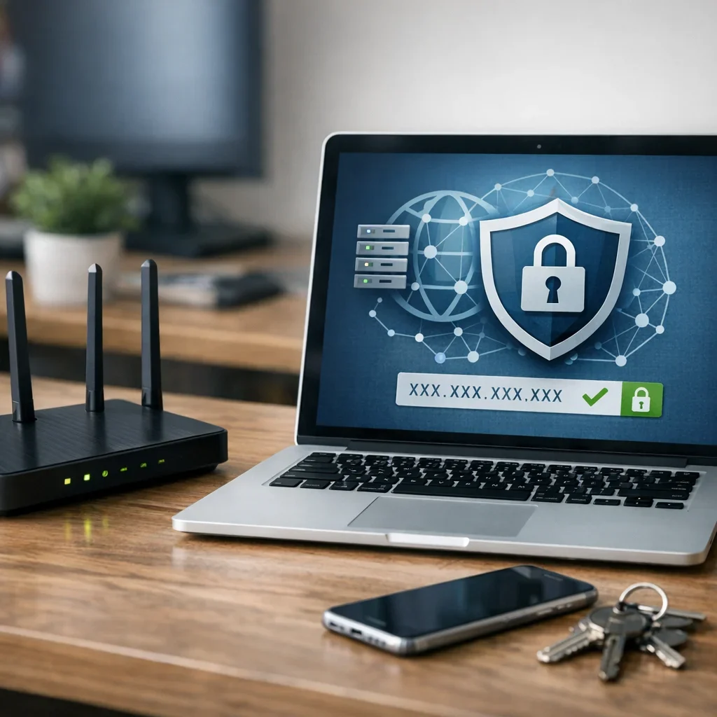 Sichere DNS: Die einfache Einstellung für sorgenfreies Surfen (Illustrationsbild 2, Stil Berraquero.com, ohne Text)