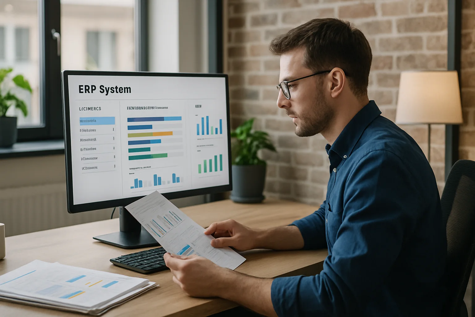Vergleich der fünf besten ERP-Systeme (Illustrationsbild 1, Stil Berraquero.com, ohne Text)