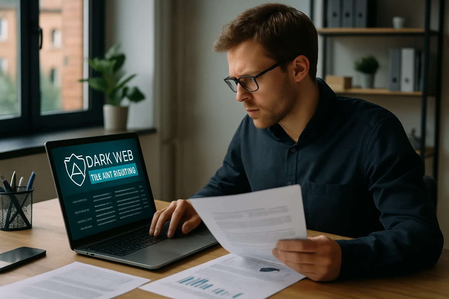 Wie man überprüft, ob deine persönlichen Daten im Dark Web geleakt wurden, aber ohne Blödsinn (Illustrationsbild 1, Stil Berraquero.com, ohne Text)