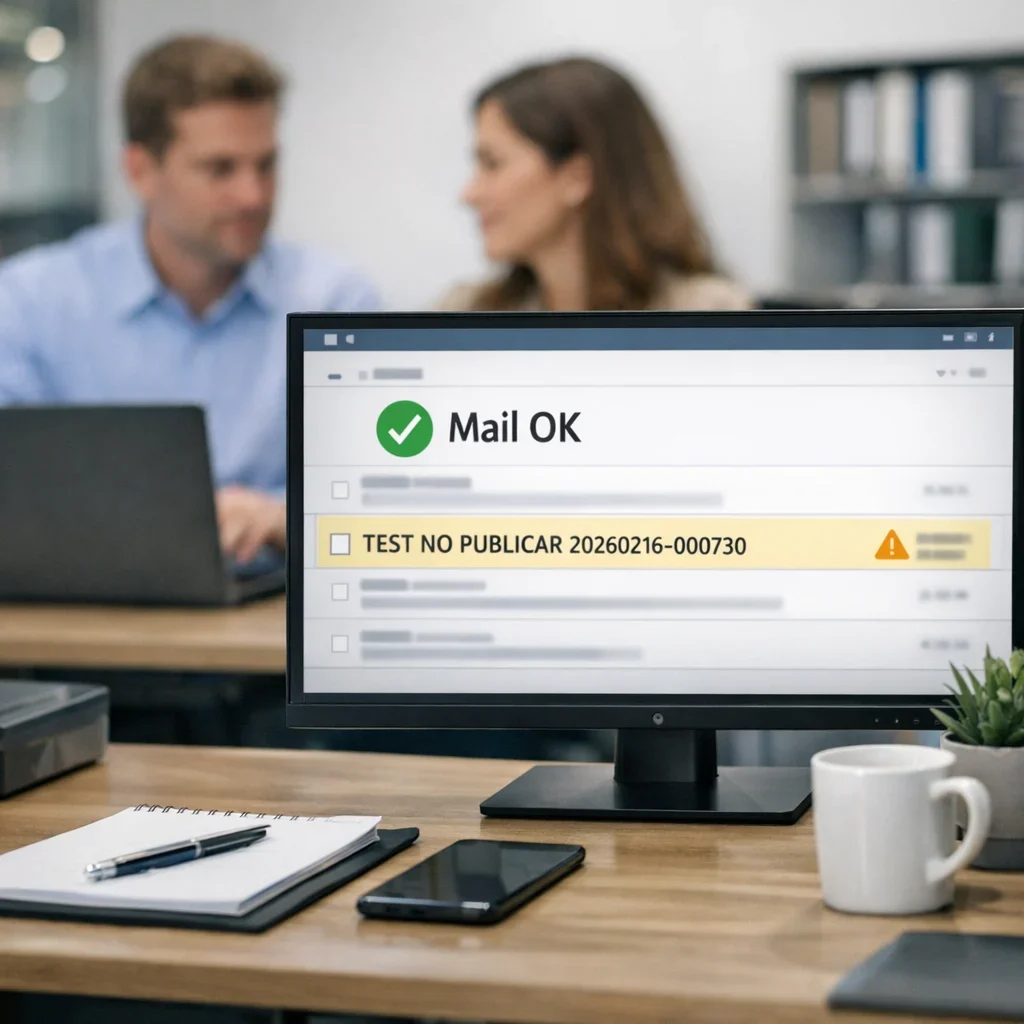 Illustrative image of BRQ Mail features, style Berraquero.com, no text