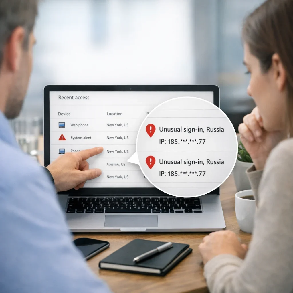 Cómo revisar accesos recientes en Microsoft y cortar intrusos
