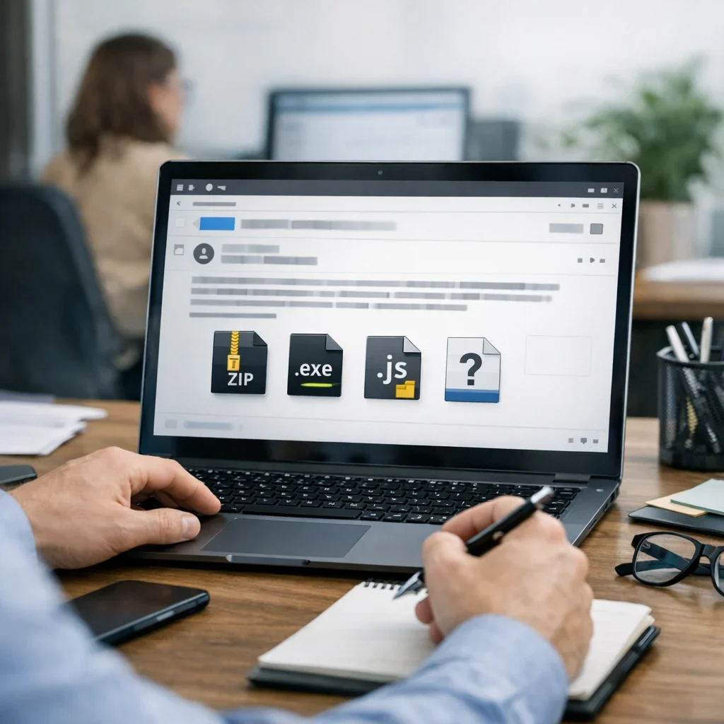 Email con adjuntos raros: checklist simple antes de abrir nada