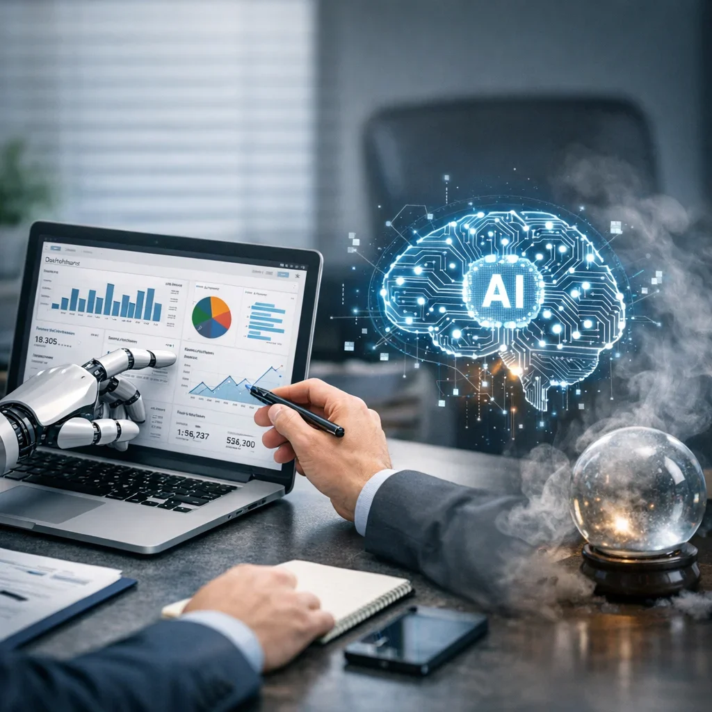 ERP con IA: dónde aporta valor y dónde es puro humo (imagen ilustrativa 1, estilo Berraquero.com, sin texto)