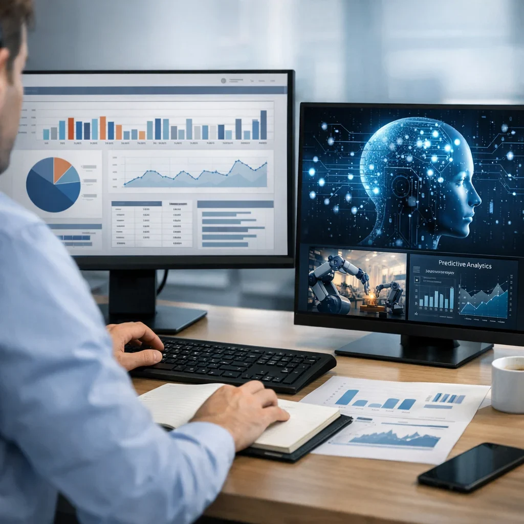 ERP con IA: dónde aporta valor y dónde es puro humo (imagen ilustrativa 2, estilo Berraquero.com, sin texto)