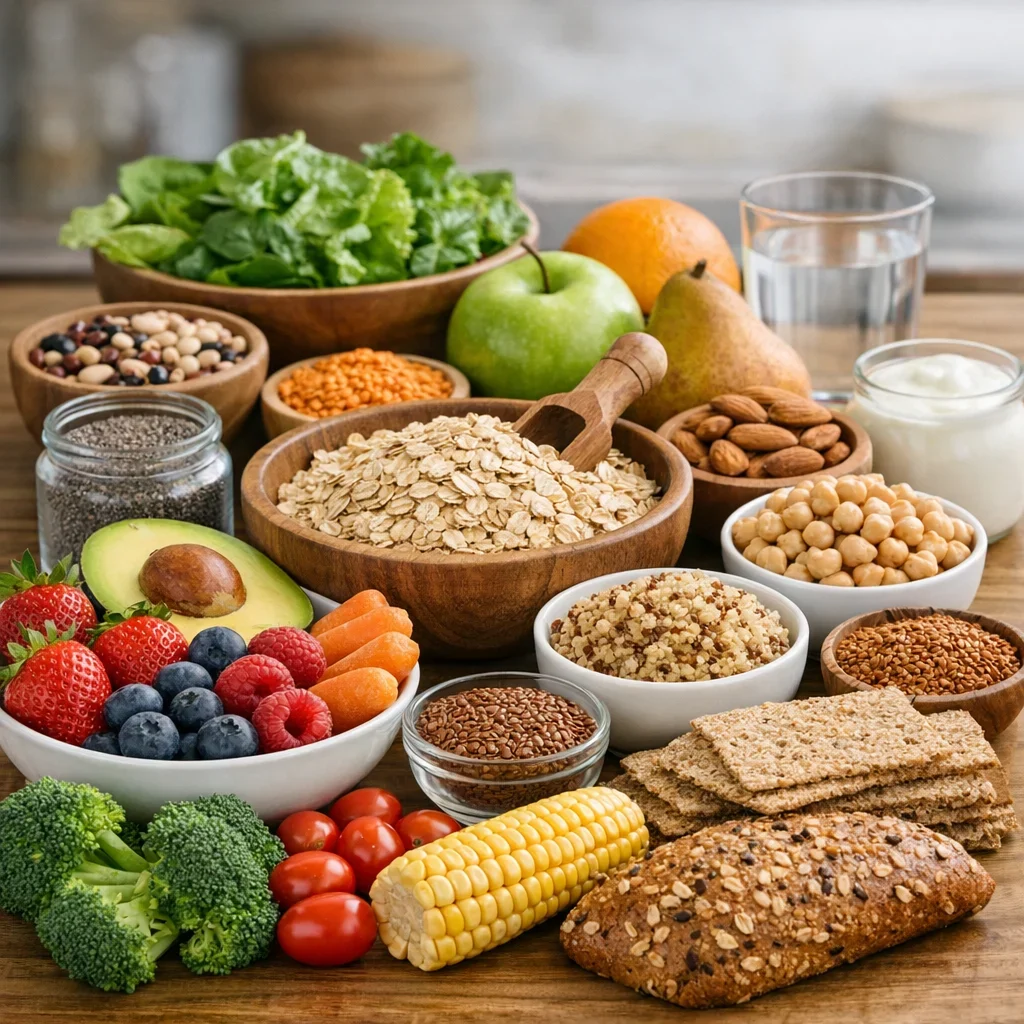 Fibra: el ajuste que mejora digestión y saciedad (imagen ilustrativa 2, estilo Berraquero.com, sin texto)