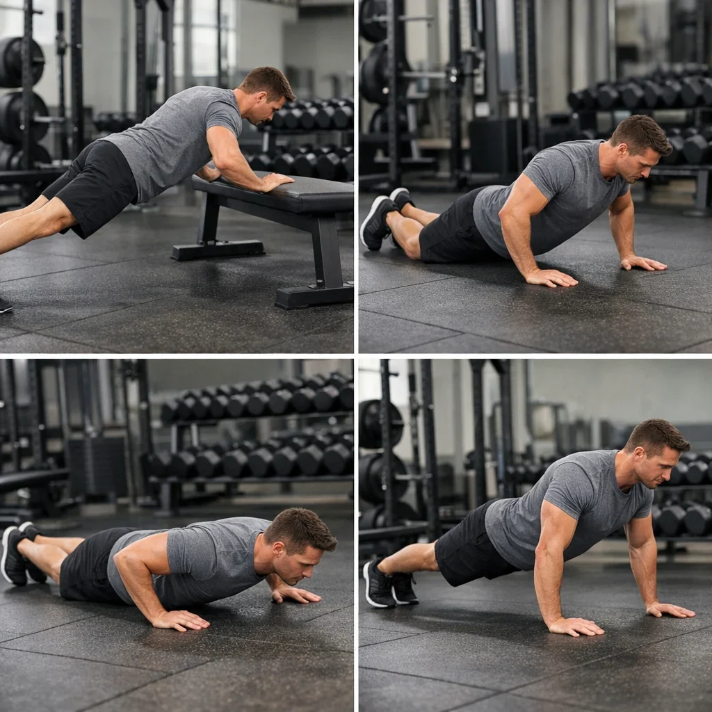 Flexiones: progresión para hacer 20 seguidas