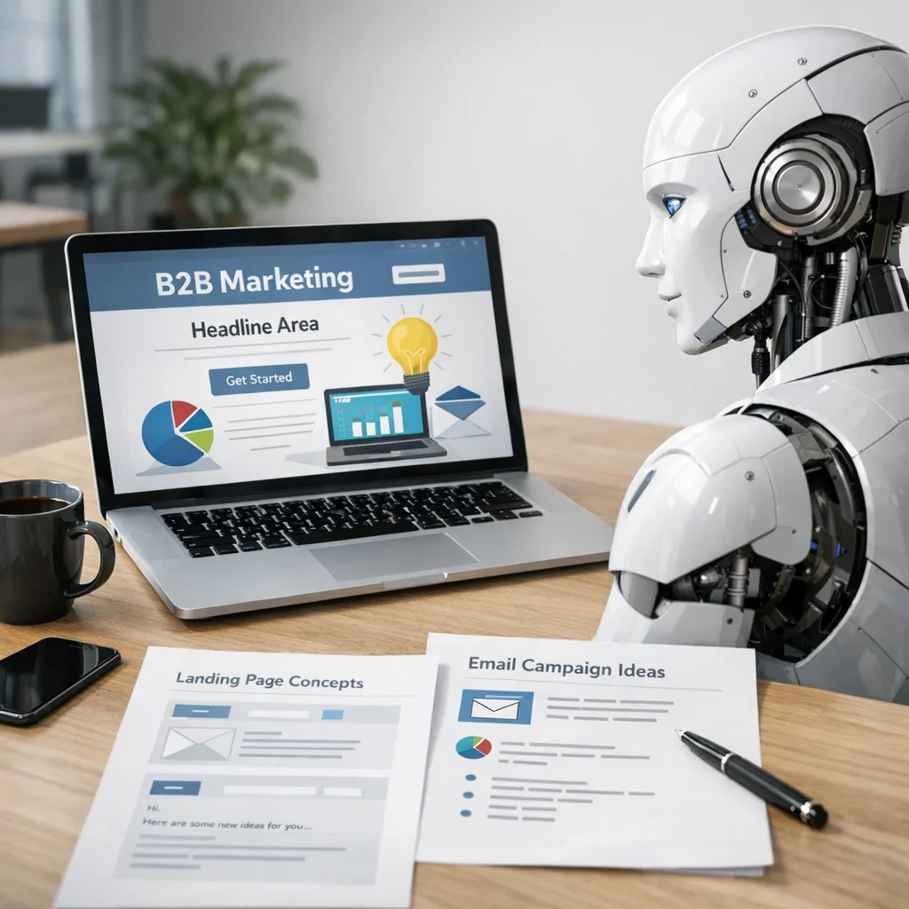 IA para marketing B2B: ideas, landing y emails sin parecer un robot