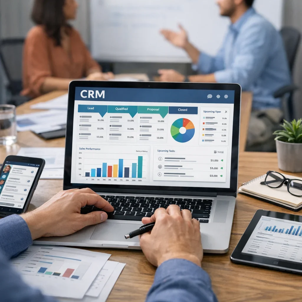 Mejores CRM para pymes en 2026 (sin postureo) (imagen ilustrativa 2, estilo Berraquero.com, sin texto)