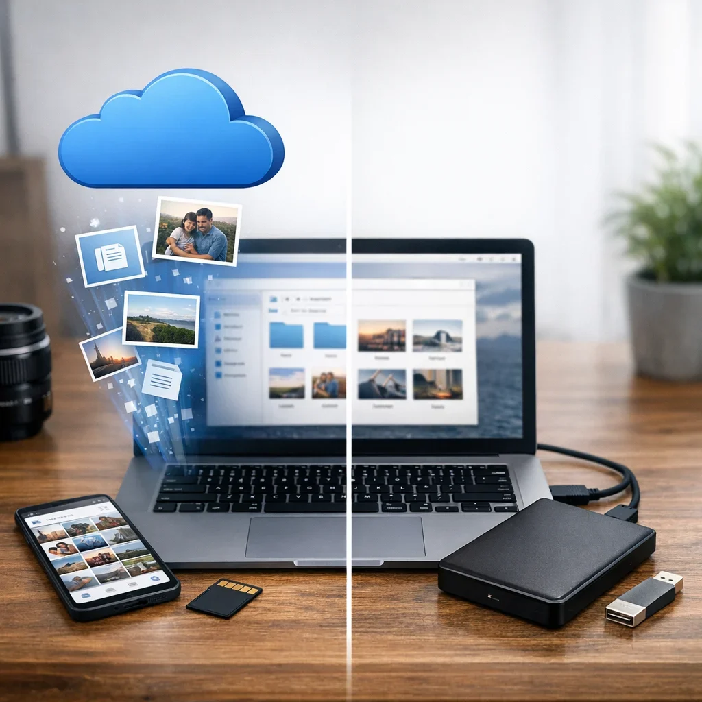 Nube vs disco externo: qué usar para tus fotos y documentos