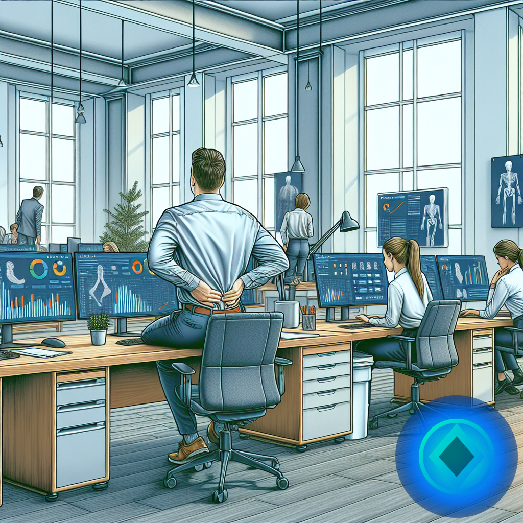 Guía práctica de postura y espalda en teletrabajo (imagen ilustrativa 1, estilo Berraquero.com, sin texto)