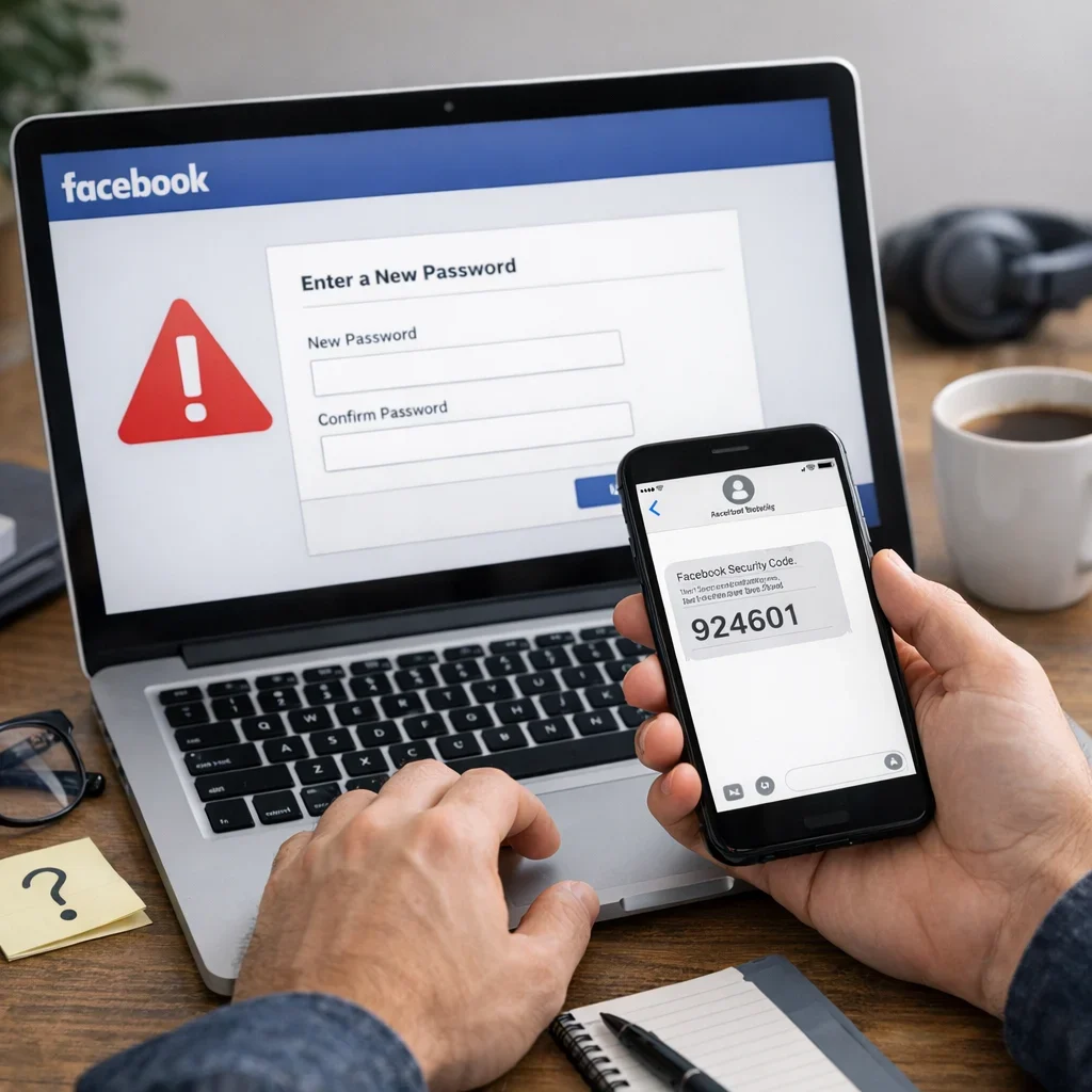 Recuperar cuenta de Facebook: pasos y errores típicos (imagen ilustrativa 2, estilo Berraquero.com, sin texto)