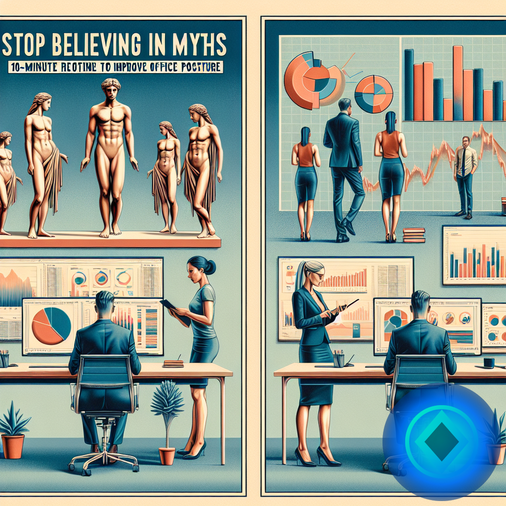 Deja de creer en mitos: Rutina de 10 minutos para mejorar la postura en oficina (imagen ilustrativa 2, estilo Berraquero.com, sin texto)