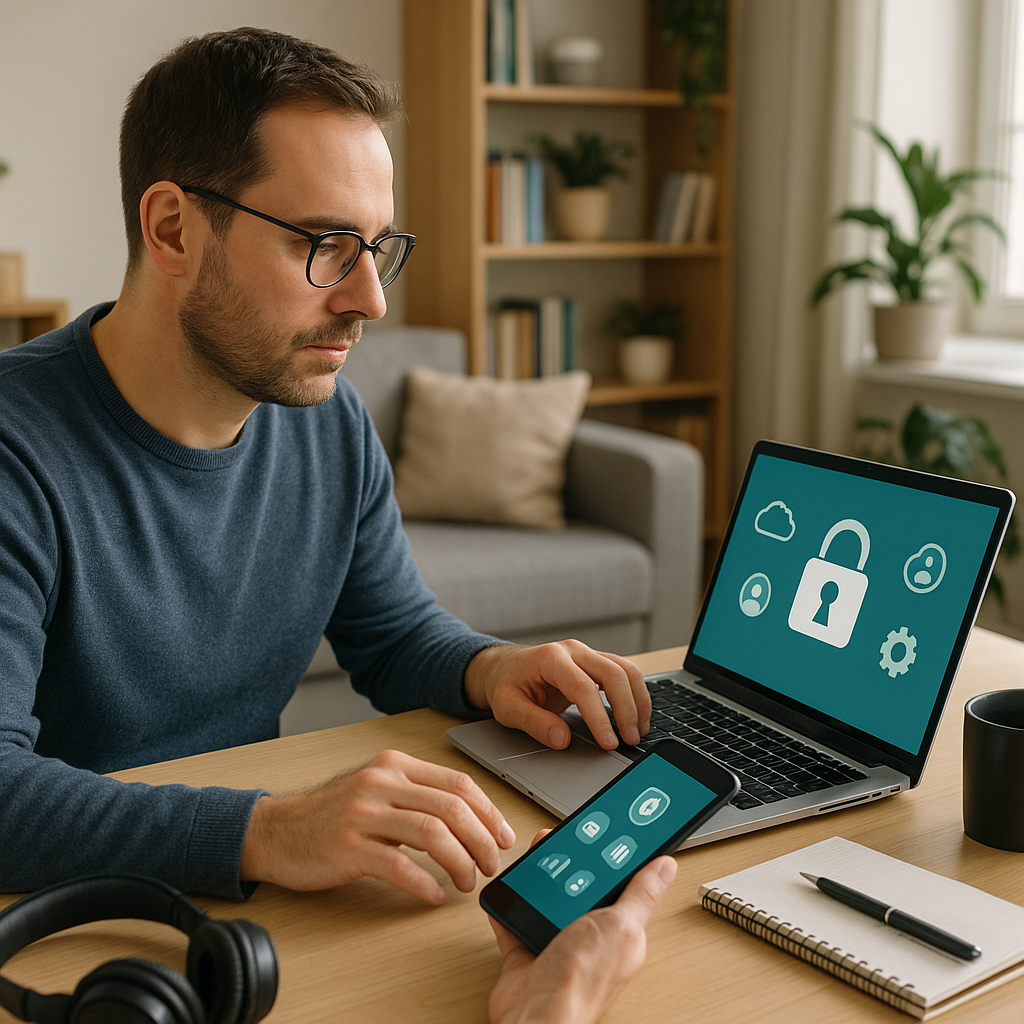 Vida digital bajo control: guía básica para no acabar vendido en Internet (imagen ilustrativa 2, estilo Berraquero.com, sin texto)