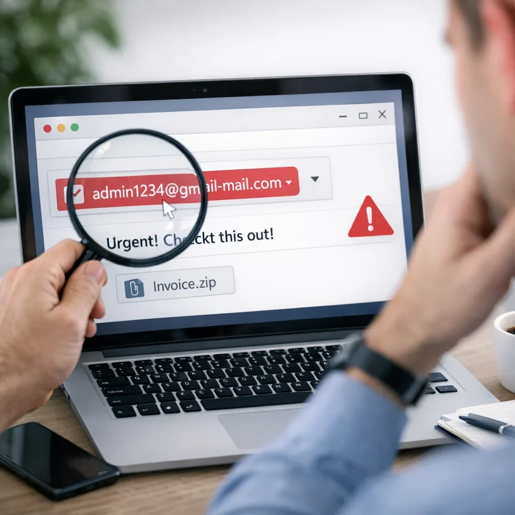 Emails suspeitos: o que observar no remetente (sem ser técnico)