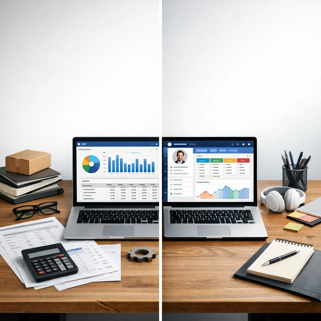 ERP vs CRM: diferenças claras e quando você precisa de cada um