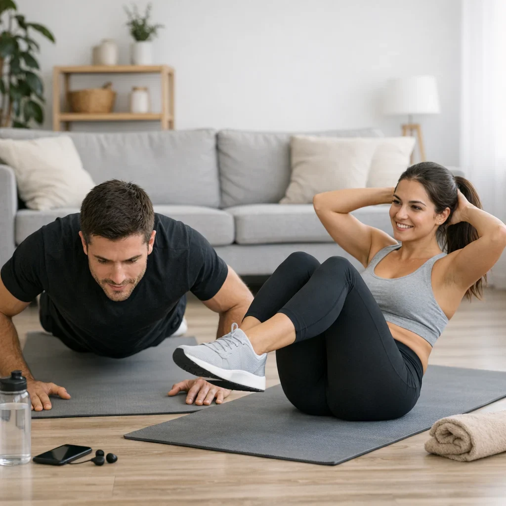 Treinar em casa sem material: rotina de 20 minutos (e já)